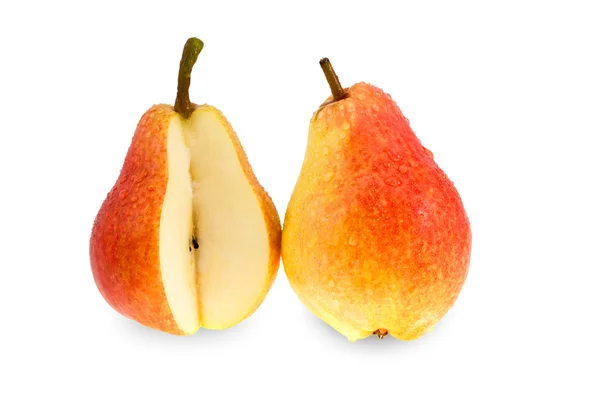 2 熟した赤と黄色の梨. — ストック写真