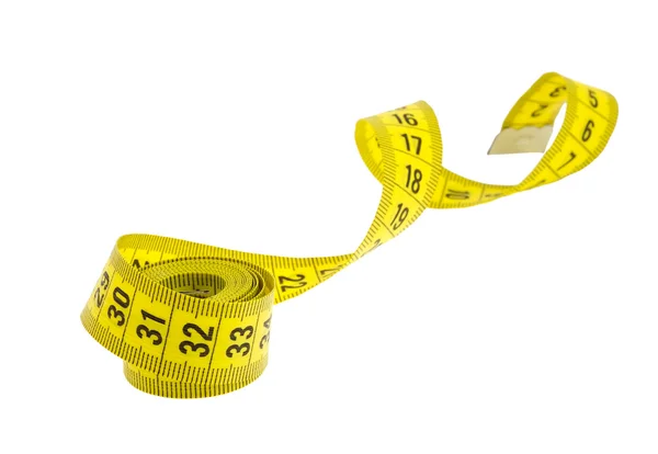 노란색 풀어진된 테이프 측정. — 스톡 사진