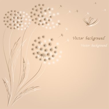 Flower a fashion a background with dandelions. clipart