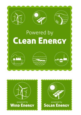 Clean Energy labels clipart