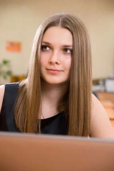 stock image Portrait of beautiful business woman at office