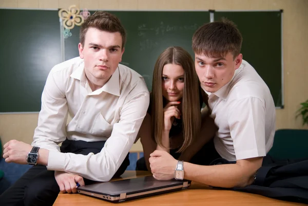 Portrait of attractive young business group at office — Stock Photo, Image
