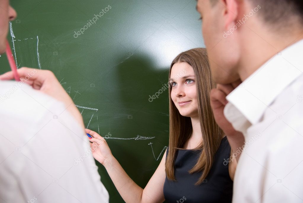 Young solve a problem on a board