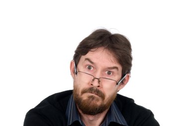 Portrait of bearded man wearing spectacles clipart