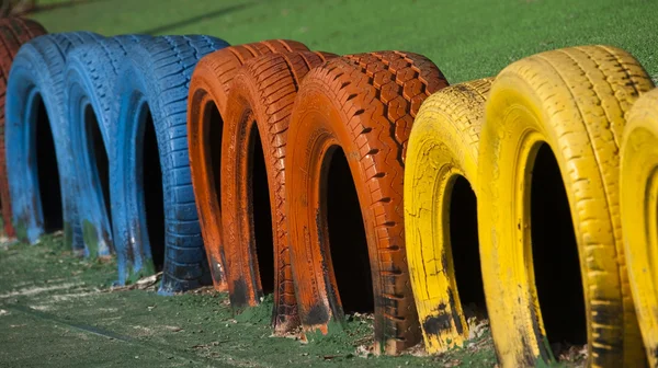 Painted tyres — Stock Photo, Image