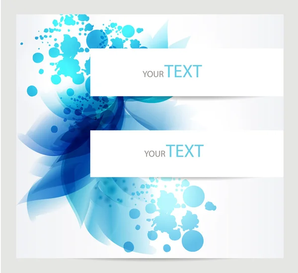 Brochure fond avec des éléments floraux bleus abstraits — Image vectorielle