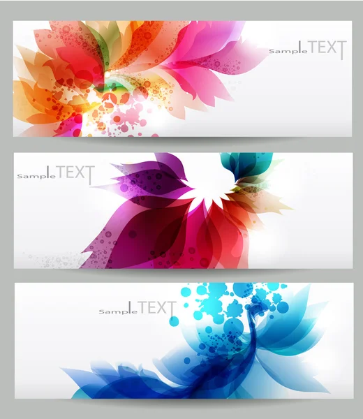 花の要素と抽象的なベクトルの背景 . — ストックベクタ