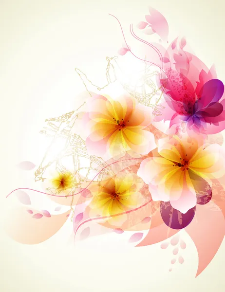 炫彩花卉抽象背景 — 图库矢量图片