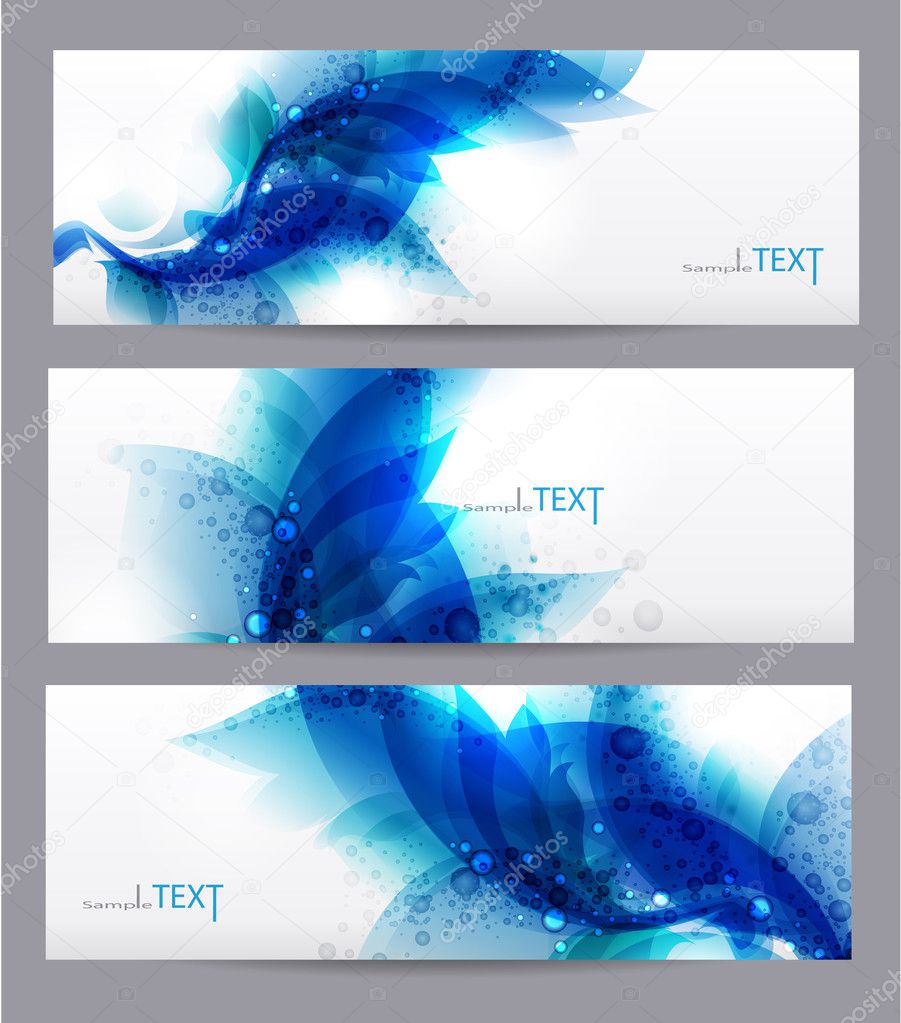 Floral vector background with blue elements