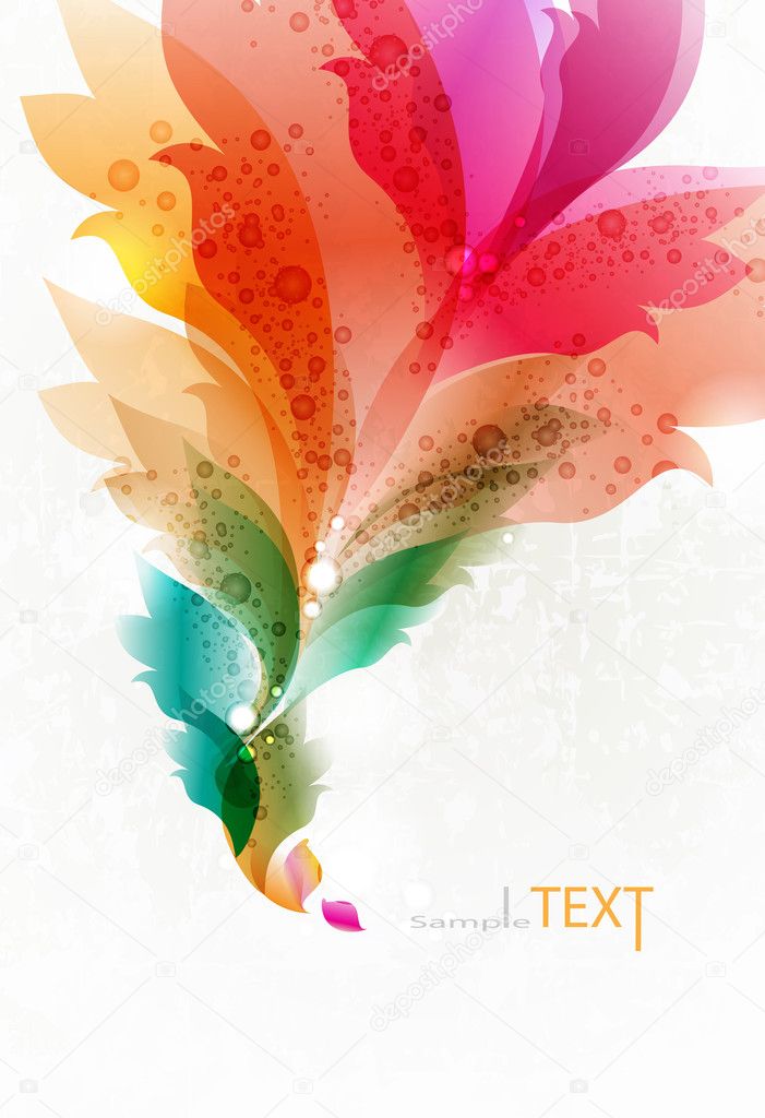 Colorful floral abstract elements for design