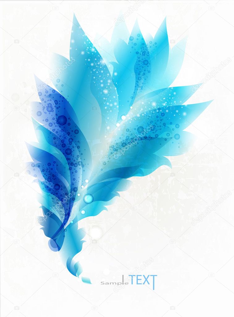 Abstract floral blue elements for design