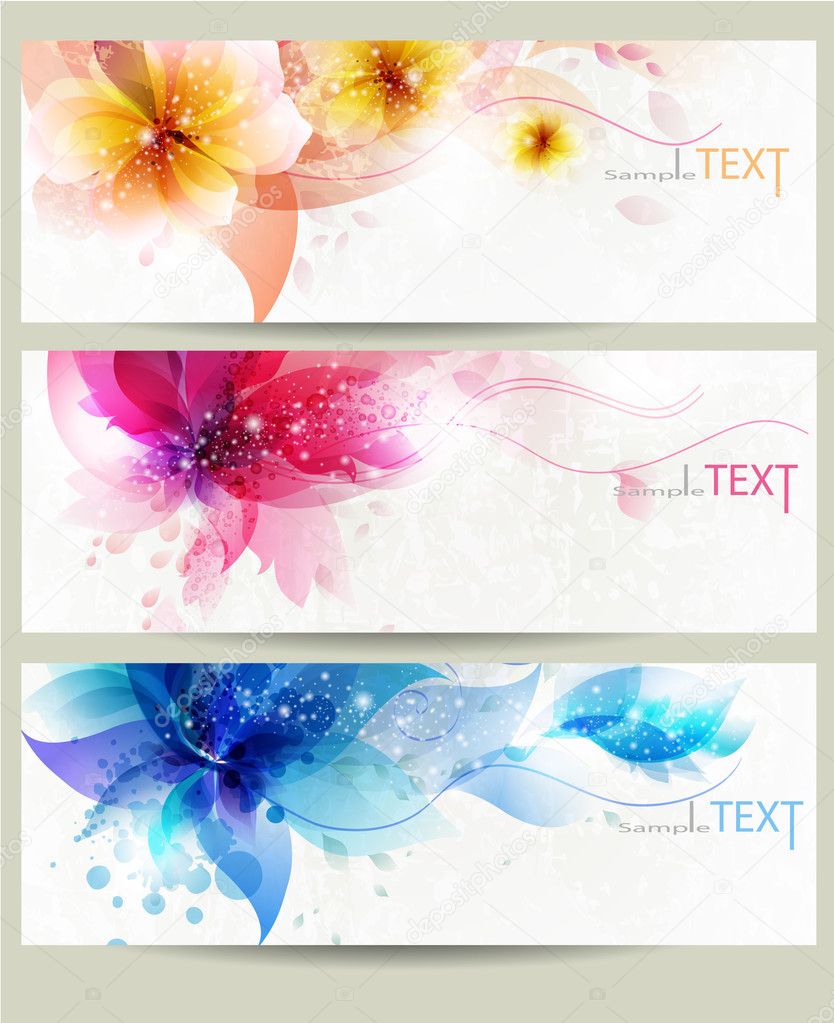 Flower vector background brochure template.