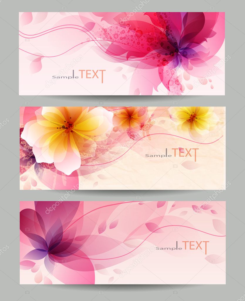 Flower vector background brochure template.