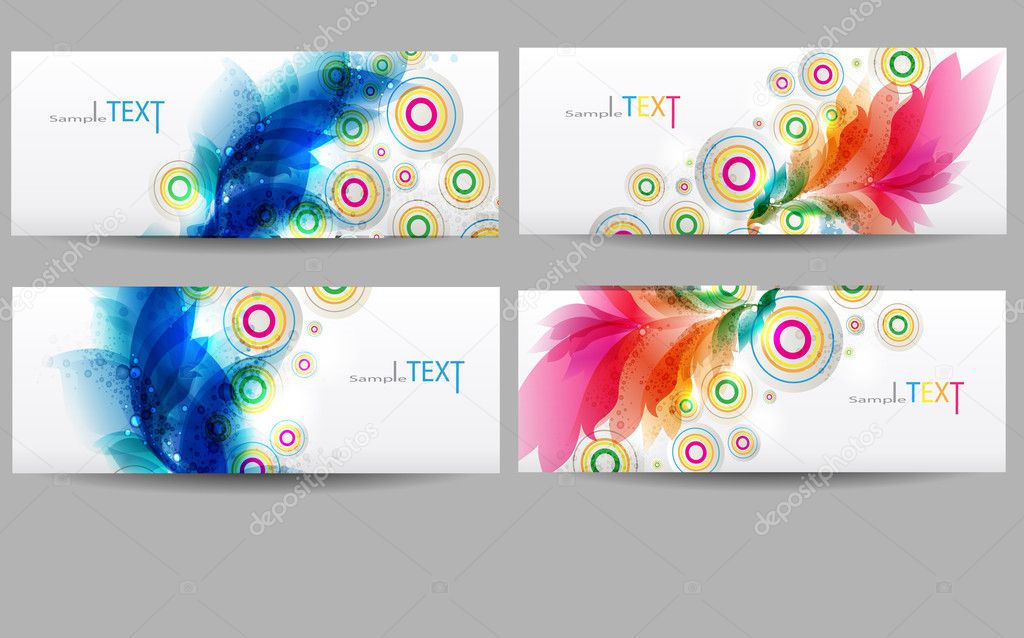 Floral vector background brochure template.