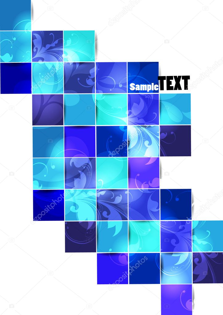 Abstract background of blue cubes
