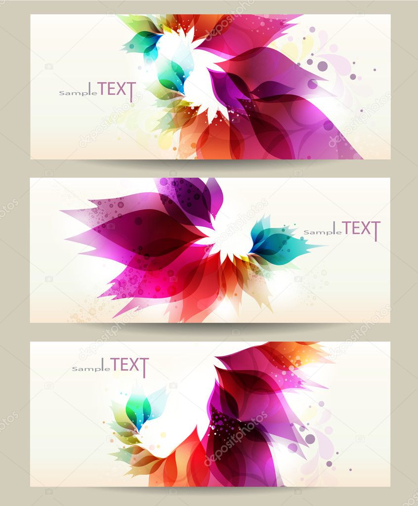 Abstract vector background with floral elements.
