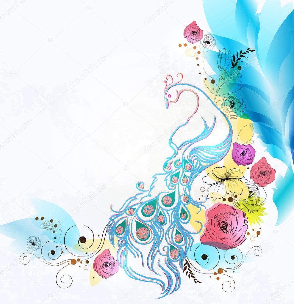 Abstract background with floral elements.