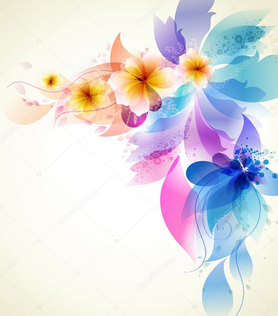 Abstract colorful background with flowers