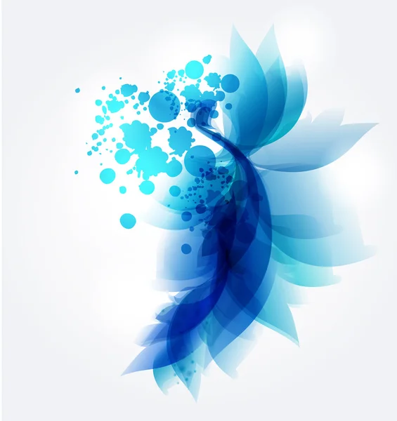 抽象复古蓝色波浪设计 — 图库矢量图片