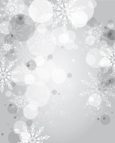 Vektor jul bakgrund med vita snöflingor — Stock vektor