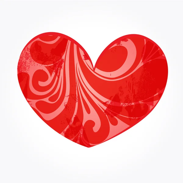 Rött abstrakt blommigt hjärta — Stock vektor