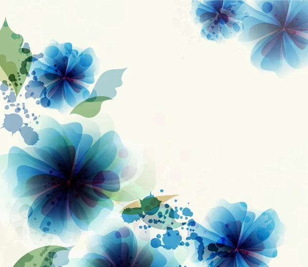 Artistic blue flower background — Stock Vector