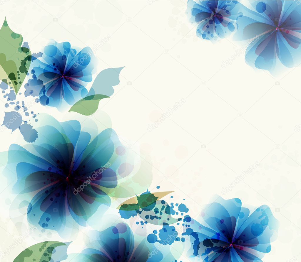 Artistic blue flower background