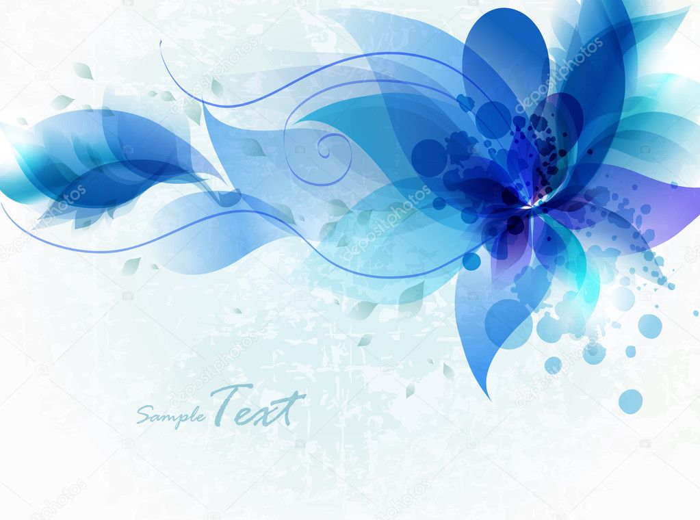 Abstract blue background for floral elements