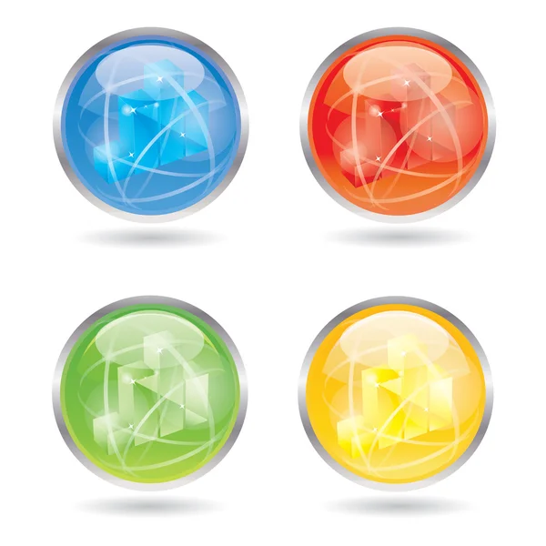 Σύνολο κουμπί/σύμβολο επιχειρηματικής χρώμα διάνυσμα — Διανυσματικό Αρχείο
