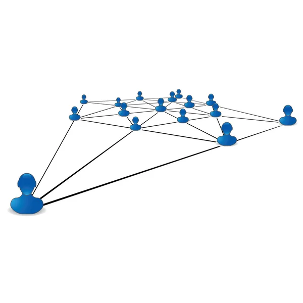 矢量蓝色社会网络图 — 图库矢量图片