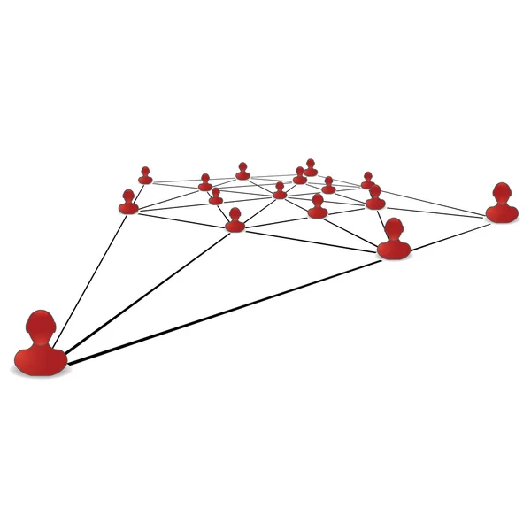 赤ベクトル ソーシャル ネットワーク図 — ストックベクタ