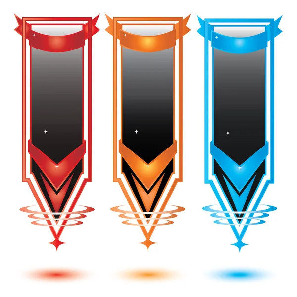 Vektor vertikální barevný propagační banner sada — Stockový vektor