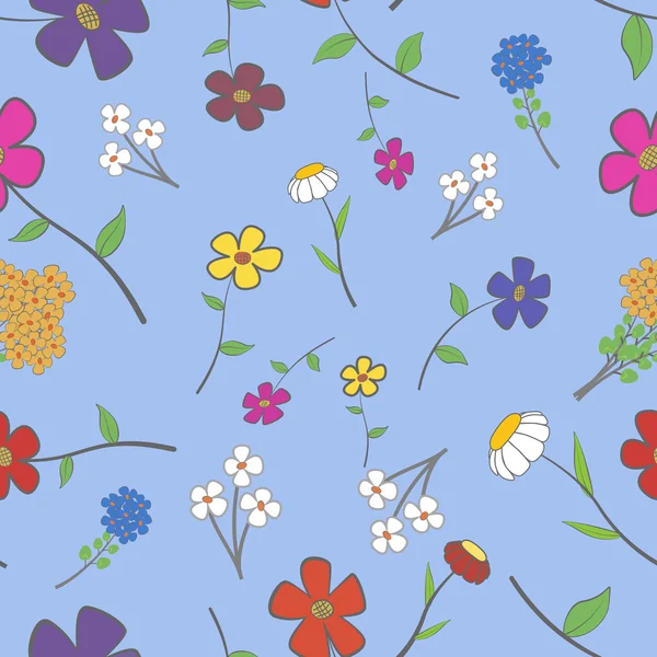 Κυανό floral άνευ ραφής — Διανυσματικό Αρχείο