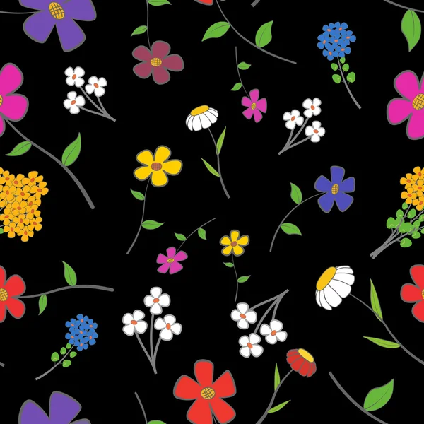 Чорний квіткові безшовні — стоковий вектор