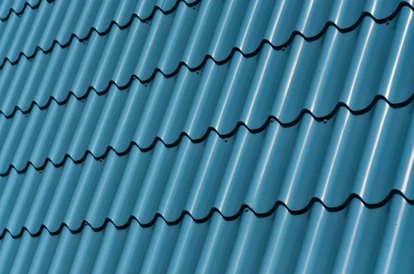 Telha de metal azul — Fotografia de Stock