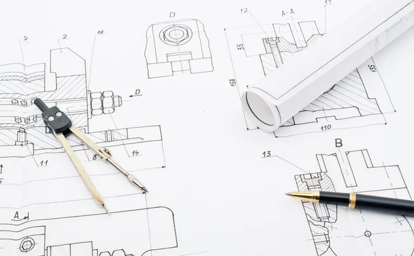 Stock image Blueprint drawing