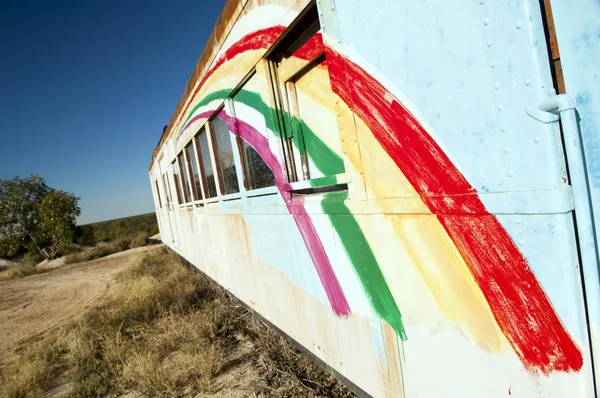 Train with Rainbow — Stock Photo, Image