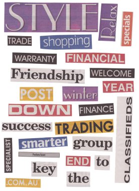 Newspaper Words Isolated clipart