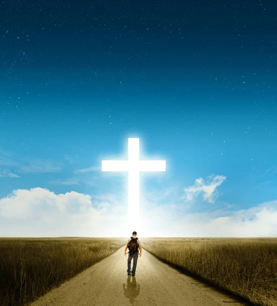 Caminhe até a cruz — Fotografia de Stock