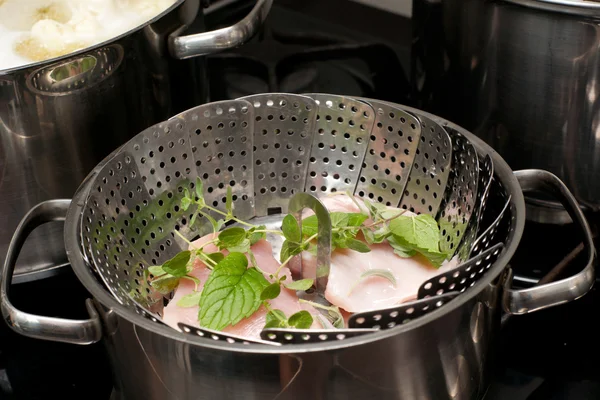 stock image Meat steam cooking