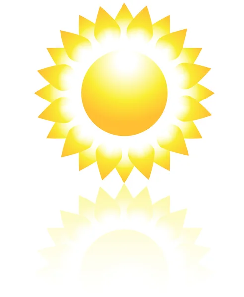 The sun with reflection — Stock Vector