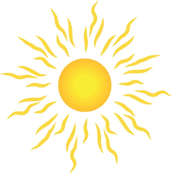 Il sole con i raggi — Vettoriale Stock