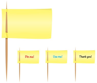 Sticky notes on toothpicks clipart