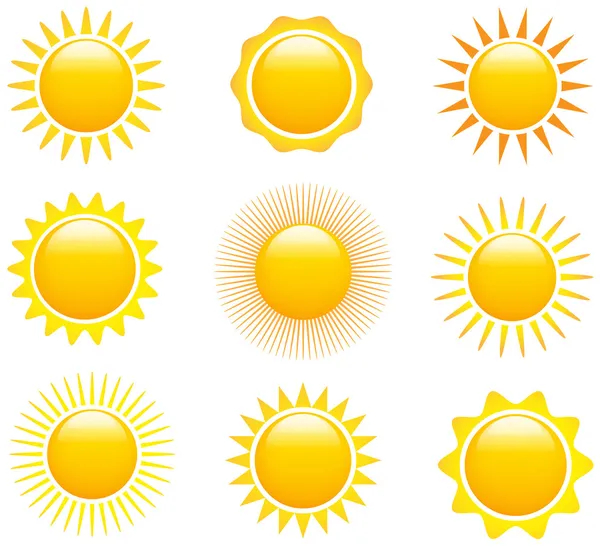 Set of sun images — Stock Vector