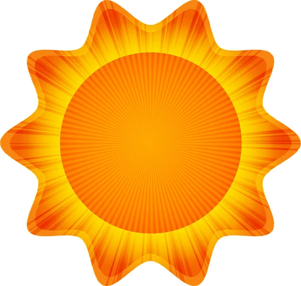 Rote Sonne mit Strahlen — Stockvektor