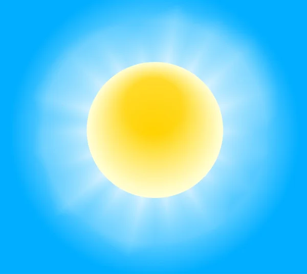 Sun with white rays — Stock Vector
