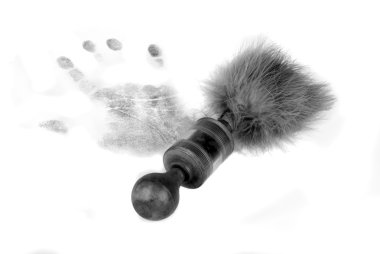 Handprint and brush clipart