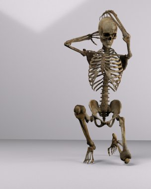 Skeleton getting ready clipart