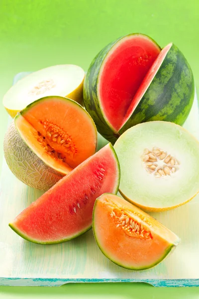 Melouny a vodní meloun — Stock fotografie