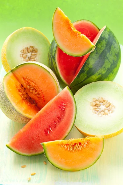 Meloner och vattenmelon — Stockfoto